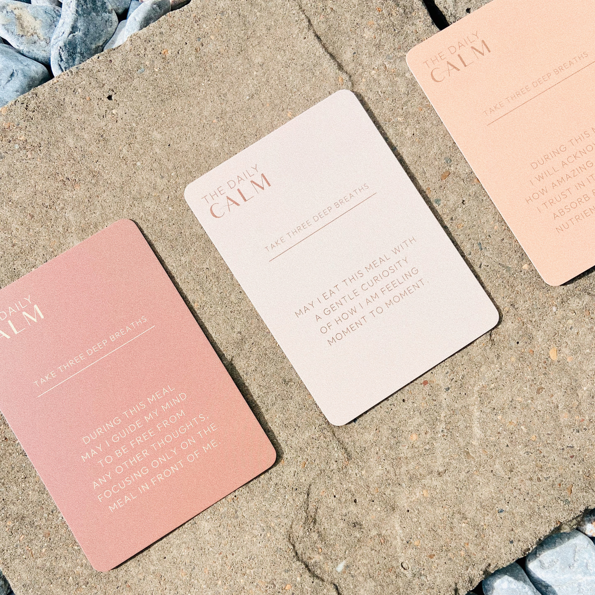 Pink & Neutral coloured Mindful Eating Cards