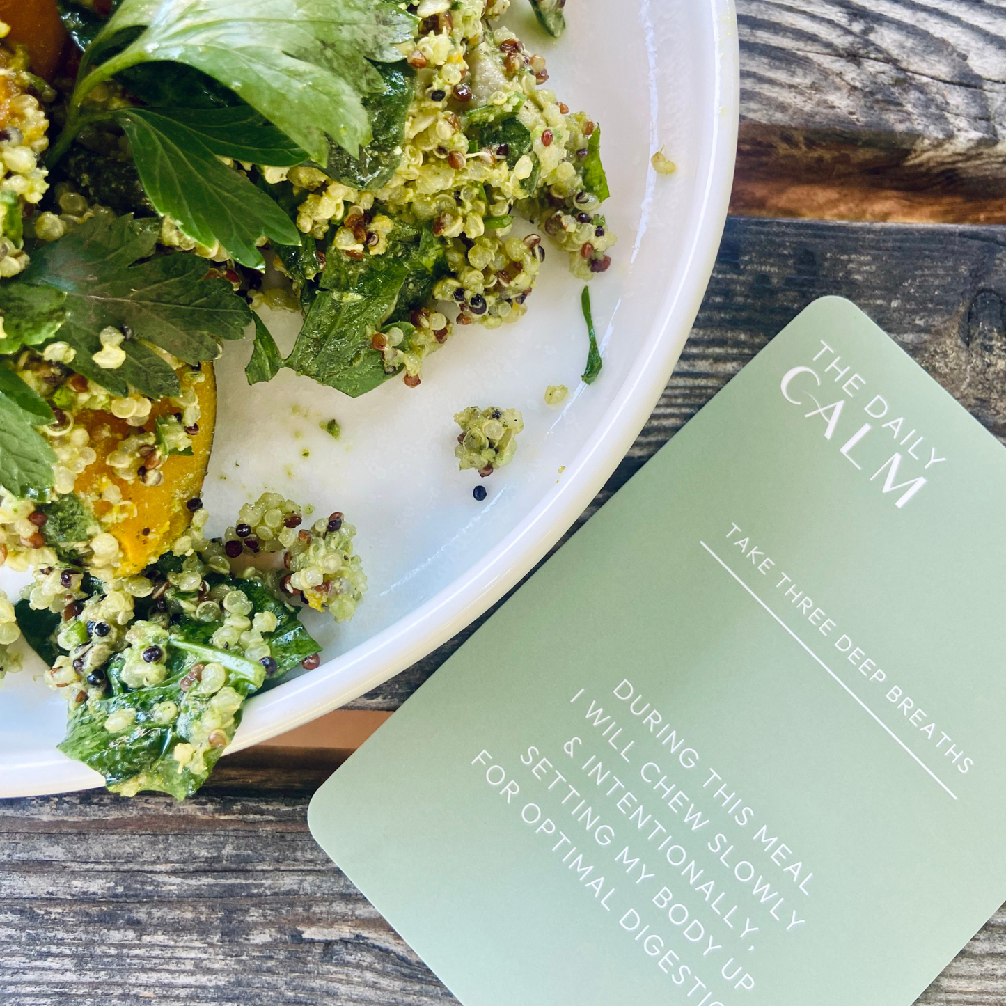 Mindful Eating Cards with Quinoa Salad